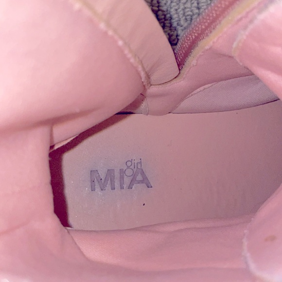 Mia brand Sparkly glitter Pink Lace-Up Boots with a zip up girls youth size 6 - Picture 6 of 6